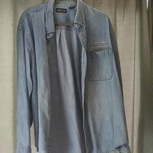 Men's button down long sleeve Jean shirt